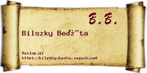 Bilszky Beáta névjegykártya